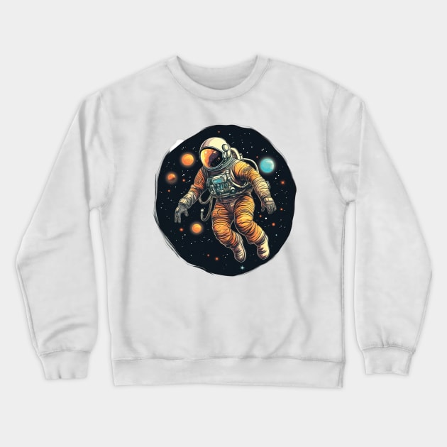 Astronaut in space Crewneck Sweatshirt by BokeeLee